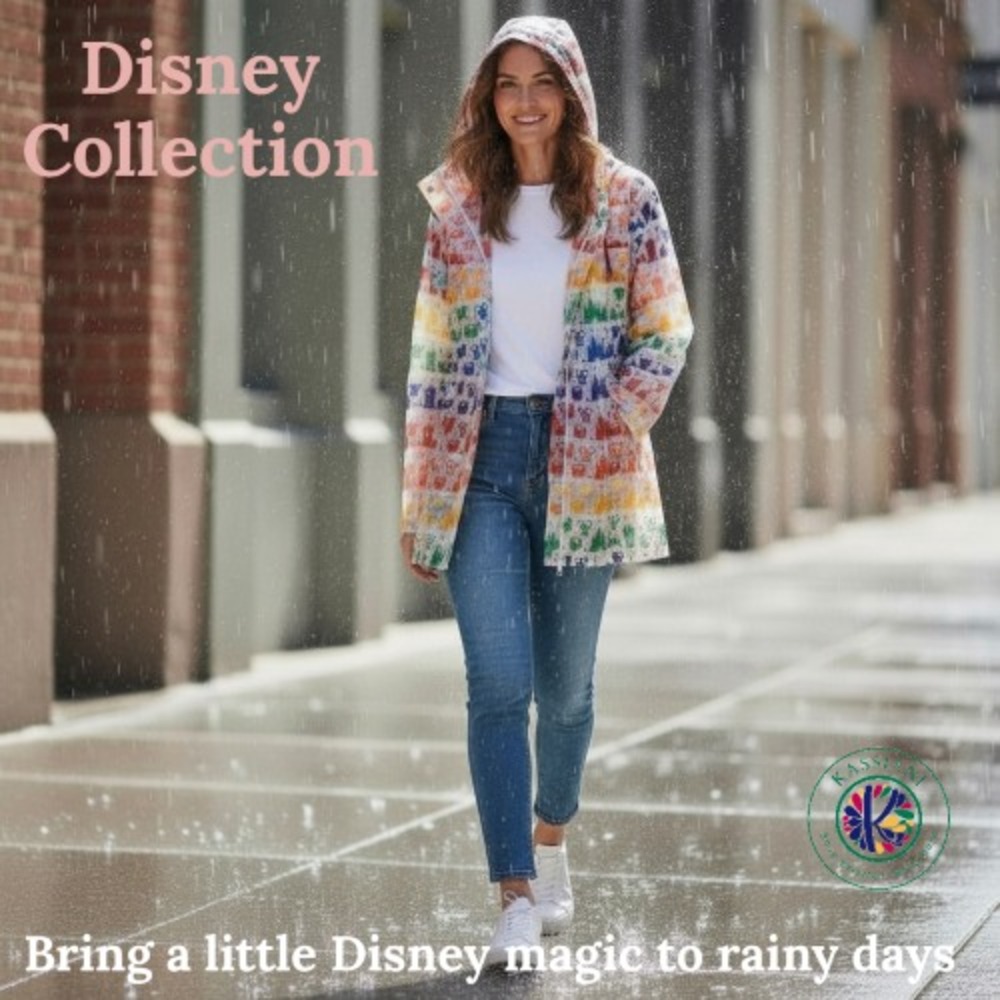 Rainbow Disney Collection Disney Parks Rain Jacket – Clear Translucent Women's M